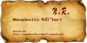 Nenadovits Róbert névjegykártya